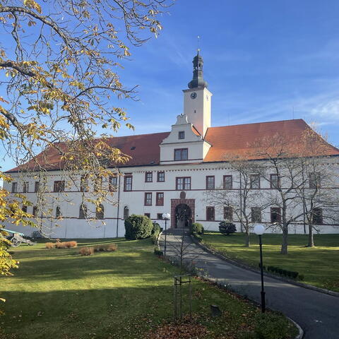 Oprava zámecké ohradní zdi zámku Komorní Hrádek